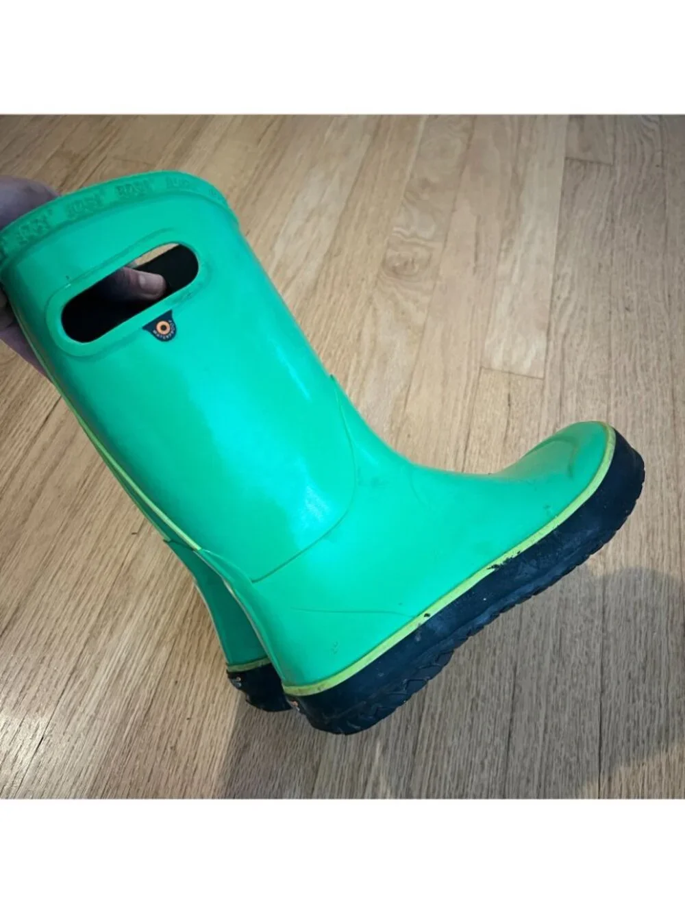 Bogs Kids Puddle Green Waterproof Rain Boots Youth Size 3